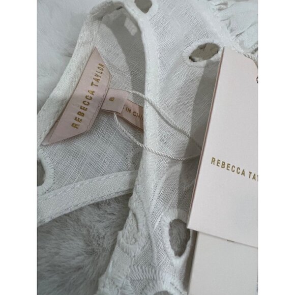 NWTD Rebecca Taylor Size 8 Sarah Embroidered Shift Dress Color Gardenia MSRP$345 - Picture 9 of 13